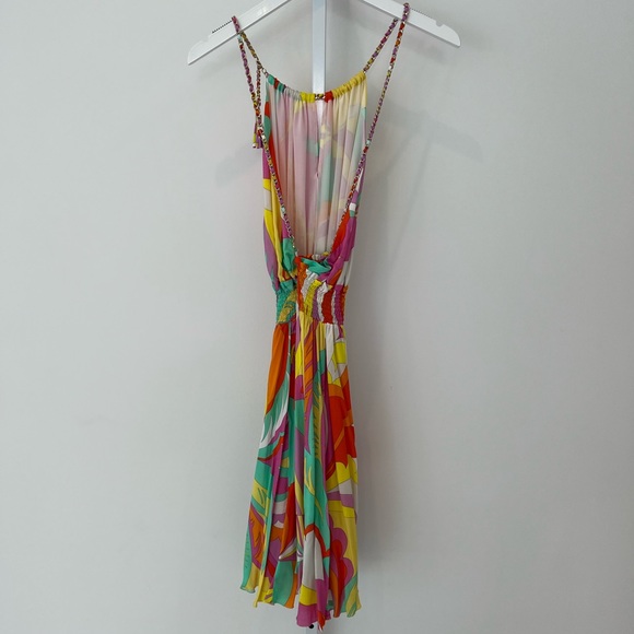 EMILIO PUCCI ORANGE PINK MULTI CHAIN SUNDRESS 9HWG30 SIZE IT42 / US 8 NWOTS! - Picture 9 of 17
